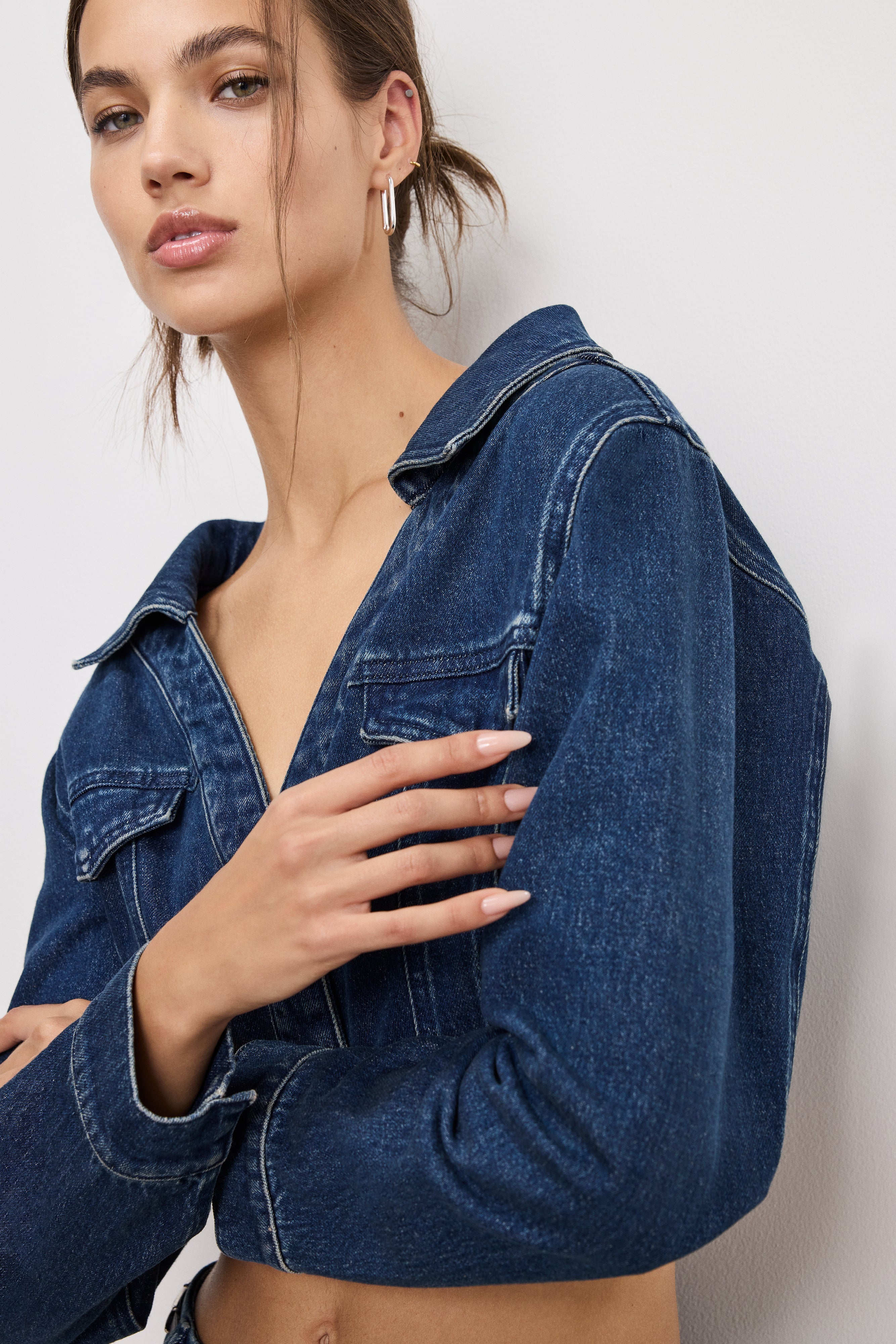 DENIM OFF SHOULDER TOP | INDIGO724