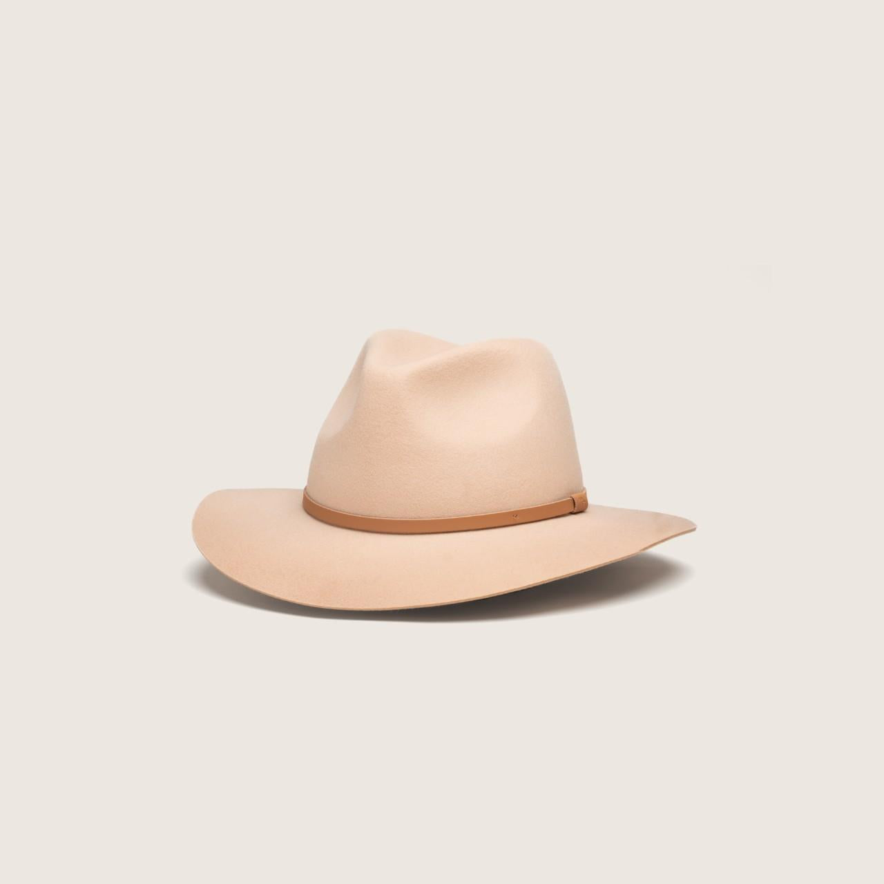 Anderson Almond | Cream Packable Wide Brim Fedora Hat