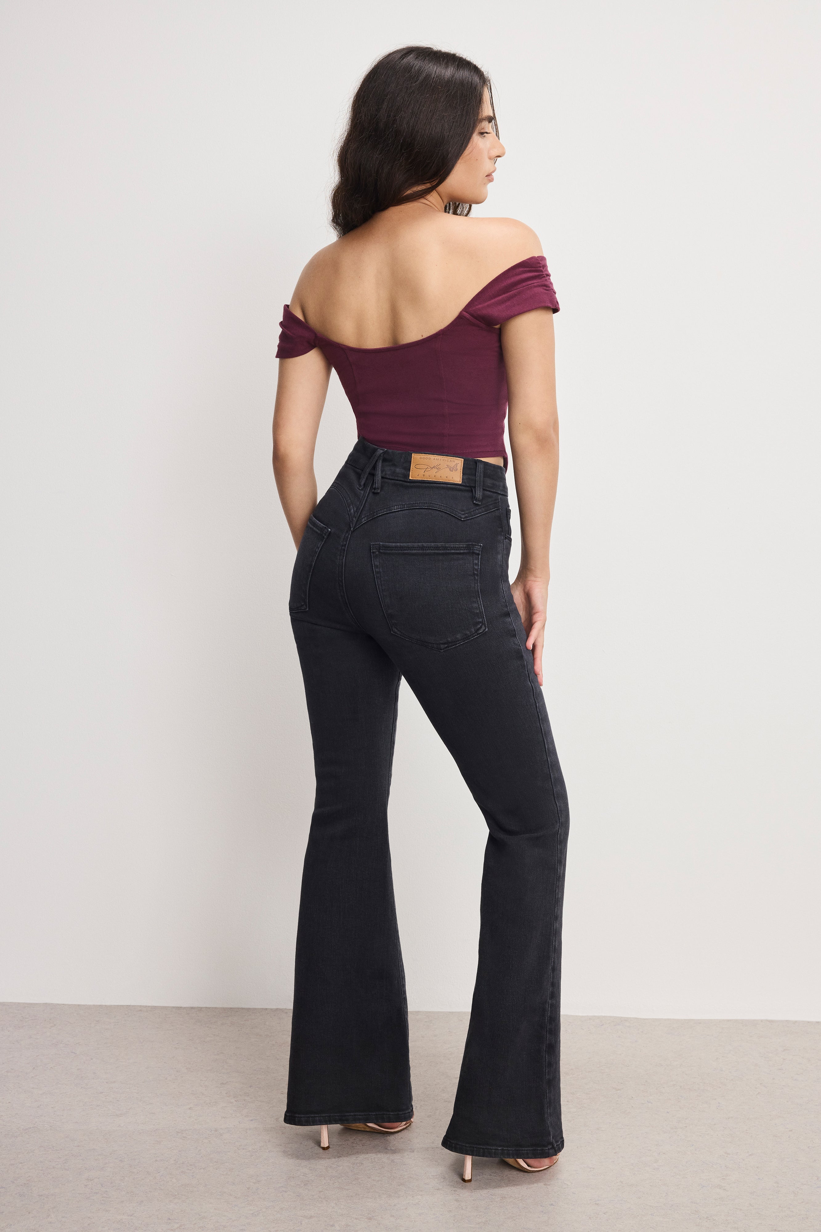 DOLLY JOLEANS PETITE FLARE JEANS | BLACK391