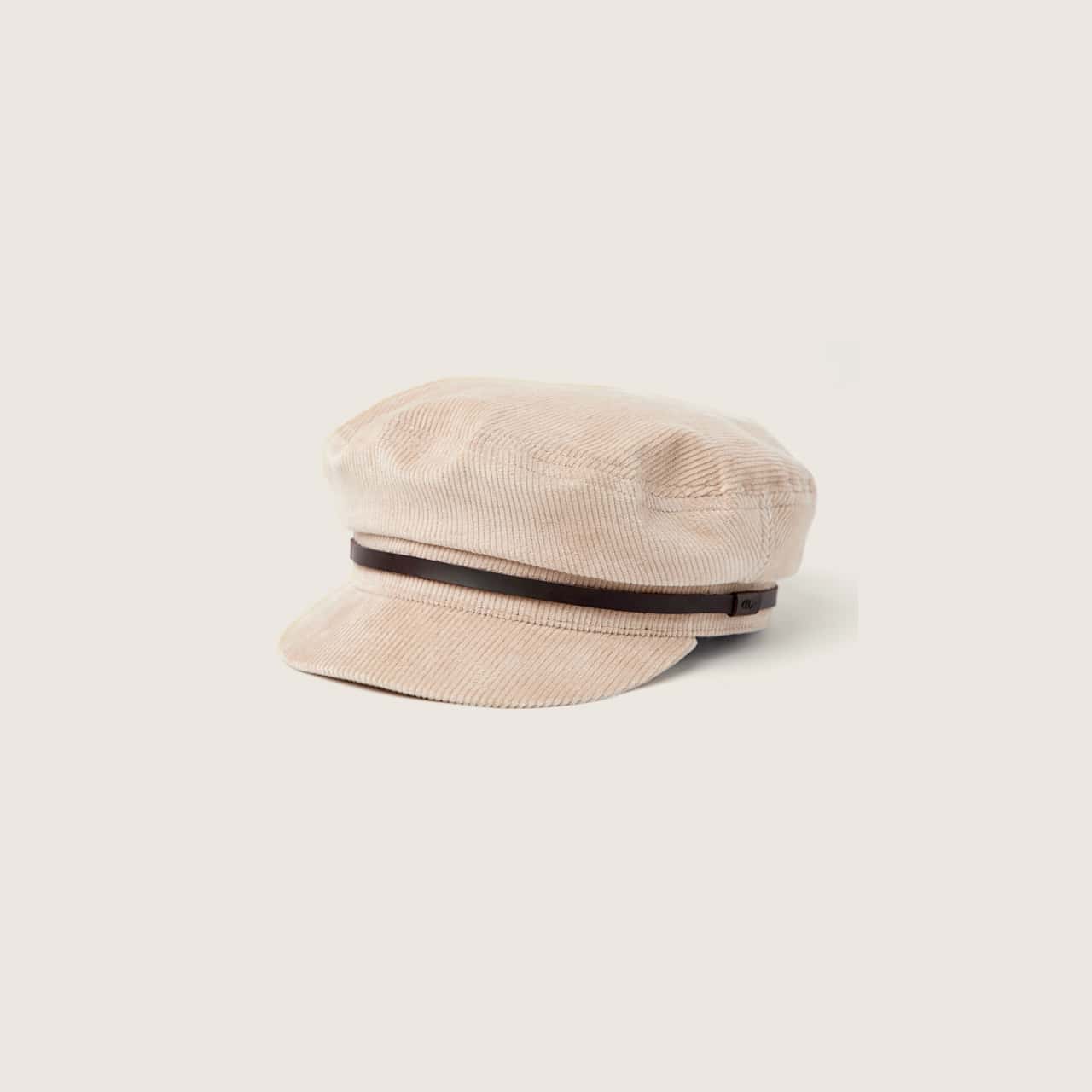 Baker Fawn | White Cord Newsboy Cap